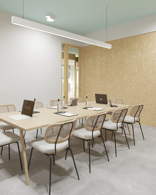 Render de las zonas comunes del coworking de Torrevieja