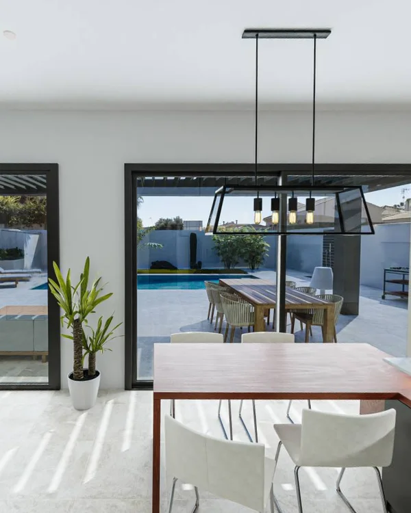 Salón y cocina de una vivienda lista para alquiler turístico